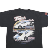 BAYSIDE Mens Black Graphic T-Shirt L Short Sleeve Crew Neck Car Print