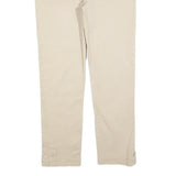 FAY Womens Cotton Blend Beige Slim Straight Trousers W30 L30 Stylish Casual Zip