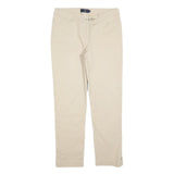 FAY Womens Cotton Blend Beige Slim Straight Trousers W30 L30 Stylish Casual Zip