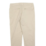 FAY Womens Cotton Blend Beige Slim Straight Trousers W30 L30 Stylish Casual Zip