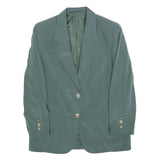 Womens Blue Polyester Blend Classic Jacket S Button Closure Plain Elegant