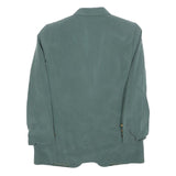 Womens Blue Polyester Blend Classic Jacket S Button Closure Plain Elegant