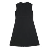 LE SIGNE PARIS Womens Black Day Dress Polyester Blend Sleeveless V-Neck M