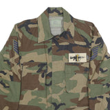 GIBRALTAR INDUSTRIES INC Mens Green & Brown Camouflage Military Jacket M Cotton