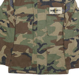 GIBRALTAR INDUSTRIES INC Mens Green & Brown Camouflage Military Jacket M Cotton