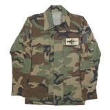 GIBRALTAR INDUSTRIES INC Mens Green & Brown Camouflage Military Jacket M Cotton