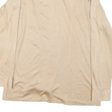 LIBERO Womens Beige Shirt S Cotton Blend Button Down Long Sleeve Classic