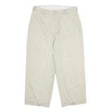 NAUTICA Mens Cotton Beige Relaxed Straight Trousers W33 L25 Casual Zip Closure
