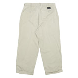 NAUTICA Mens Cotton Beige Relaxed Straight Trousers W33 L25 Casual Zip Closure