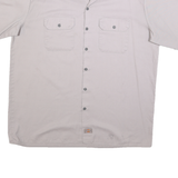DICKIES Mens Grey & Beige Work Shirt Short Sleeve XL Cotton Blend Casual
