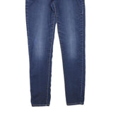 LEVI'S Womens Slim Blue Denim Cotton Blend Slim Jeans W25 L27 Stretch Zip