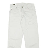 LEE Mens Cotton Blend White Regular Fit Straight Leg Trousers W32 L29 Casual Zip