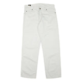 LEE Mens Cotton Blend White Regular Fit Straight Leg Trousers W32 L29 Casual Zip