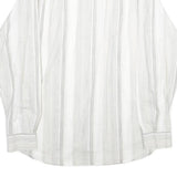 DI ROCCOBAROCCO Mens White & Grey Striped Cotton Shirt L Button Down Collar Long