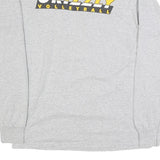 GILDAN Mens Grey Yellow Grizzly Volleyball Long Sleeve Crew Neck T-Shirt M