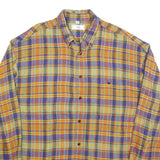 C&A Mens Yellow & Purple Check Shirt XL Casual Cotton Button Long Sleeve