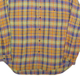 C&A Mens Yellow & Purple Check Shirt XL Casual Cotton Button Long Sleeve