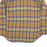 C&A Mens Yellow & Purple Check Shirt XL Casual Cotton Button Long Sleeve