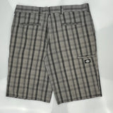 Dickies Checked Shorts - 36W 12L Grey Cotton