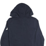 NAUTICA Womens Navy Blue Cotton Blend Zip Hoodie M Nautical Casual Sweatshirt