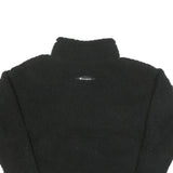 CHAMPION Womens Black Plain Pullover High Neck Chunky Knit S Logo Fleece