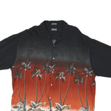 ST JOHNS BAY Mens Black & Red Tropical Print Rayon Shirt L Summer Casual