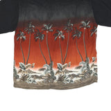 ST JOHNS BAY Mens Black & Red Tropical Print Rayon Shirt L Summer Casual