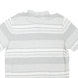 CHAPS Mens Grey & White Striped Short Sleeve Polo Shirt XL Casual Wear