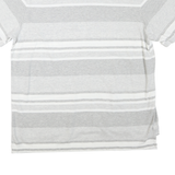 CHAPS Mens Grey & White Striped Short Sleeve Polo Shirt XL Casual Wear