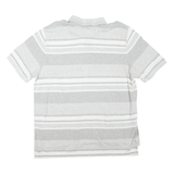 CHAPS Mens Grey & White Striped Short Sleeve Polo Shirt XL Casual Wear