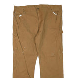 DICKIES Mens Jeans Brown Regular Straight Cotton Blend W44 L32 Workwear Casual