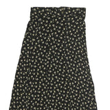 FIELD DAY Womens Black Floral Midi Polyester Blend Pleated Skirt Size S