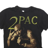 UH Womens Black 2PAC Graphic T-Shirt M Short Sleeve Crew Neck Cotton Blend