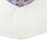 THW WHITE COLLECTION Womens Shorts White & Multicolour Casual S W26 Cotton Blend