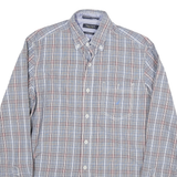 NAUTICA Mens Blue & Brown Check Shirt S Classic Fit Casual Cotton Blend