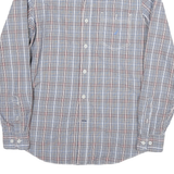 NAUTICA Mens Blue & Brown Check Shirt S Classic Fit Casual Cotton Blend