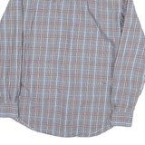 NAUTICA Mens Blue & Brown Check Shirt S Classic Fit Casual Cotton Blend