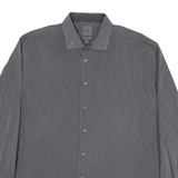 CALVIN KLEIN Mens Black & White Stripe Shirt XL Long Sleeve Cotton Blend