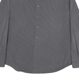 CALVIN KLEIN Mens Black & White Stripe Shirt XL Long Sleeve Cotton Blend