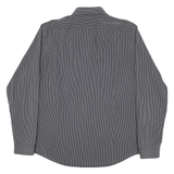 CALVIN KLEIN Mens Black & White Stripe Shirt XL Long Sleeve Cotton Blend