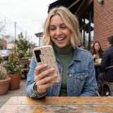 London Fog Petite Perennials Samsung Galaxy S25 Case - Lifestyle photo showing phone case in use