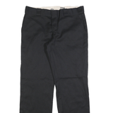DICKIES Womens Cotton Blend Black Regular Straight Trousers W32 L32 Classic