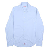 GUESS JEANS Mens Blue Plain Shirt 2XL Long Sleeve Cotton Button Collar