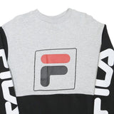 FILA Mens Grey & Black Logo Crew Neck M Sweatshirt Cotton Blend Casual Comfort