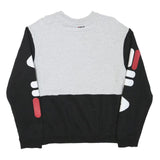 FILA Mens Grey & Black Logo Crew Neck M Sweatshirt Cotton Blend Casual Comfort