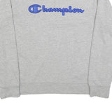 CHAMPION Mens Grey Crew Neck L Sweatshirt Cotton Logo Embroidered Sport