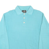 TOP SPIRIT Womens Blue Collared M Cotton Blend Sweatshirt Pullover Casual