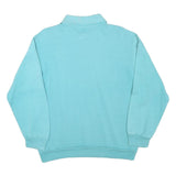 TOP SPIRIT Womens Blue Collared M Cotton Blend Sweatshirt Pullover Casual