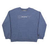 DKNY Womens Blue Cotton Blend Crew Neck XL Sweatshirt Pullover Logo