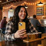 Honey Easy Breezy Frenchie iPhone 14 Case - Lifestyle photo showing phone case in use